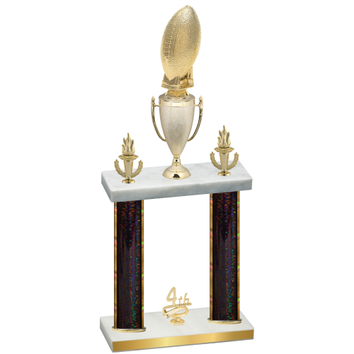 Double Black Glacier Fourth Place Football Trophy