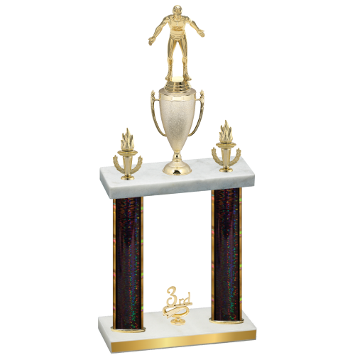 Double Black Glacier Third Place Wrestling Trophy