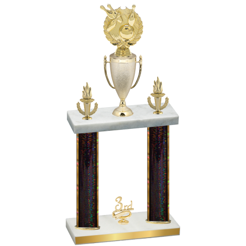Double Black Glacier Third Place Bowling Trophy