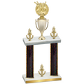 Double Black Glacier Victory Bowling Trophy