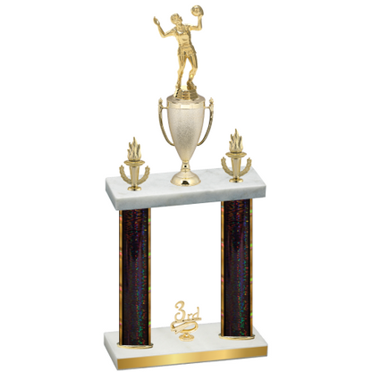 Double Black Glacier Third Place Volleyball Trophy