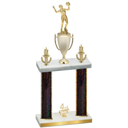 Double Black Glacier Fourth Place Volleyball Trophy