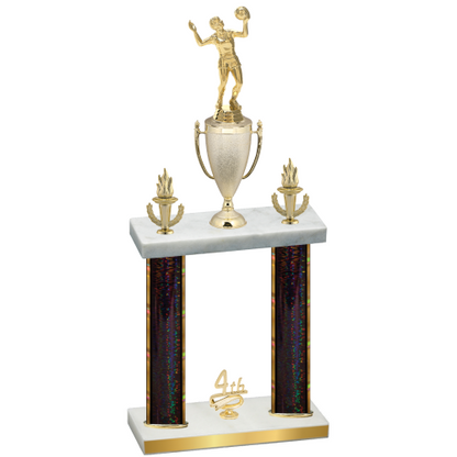 Double Black Glacier Fourth Place Volleyball Trophy