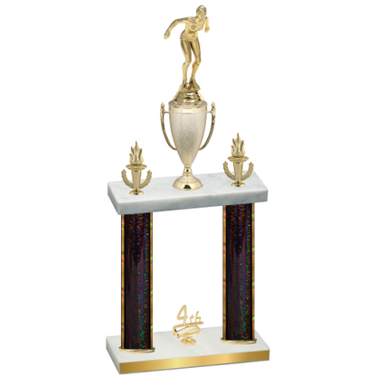 Double Black Glacier Fourth Place Tennis Trophy