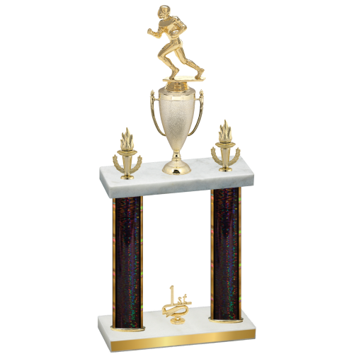 Double Black Glacier First Place Football Trophy