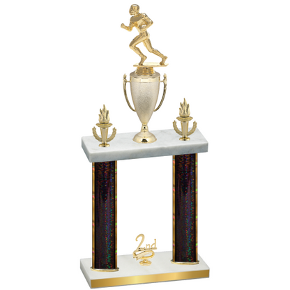 Double Black Glacier Second Place Football Trophy