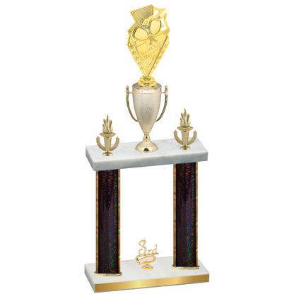 Double Black Glacier Third Place Pickleball Trophy