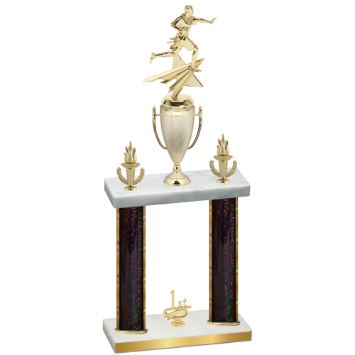 Double Black Glacier First Place Flag Football Trophy