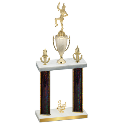 Double Black Glacier Third Place Majorette Trophy