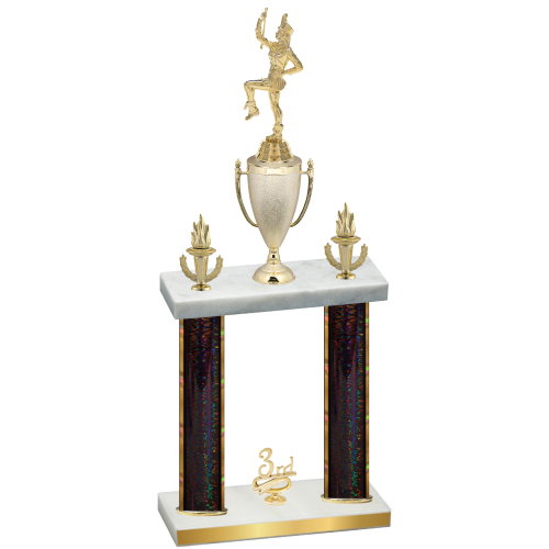 Double Black Glacier Third Place Majorette Trophy