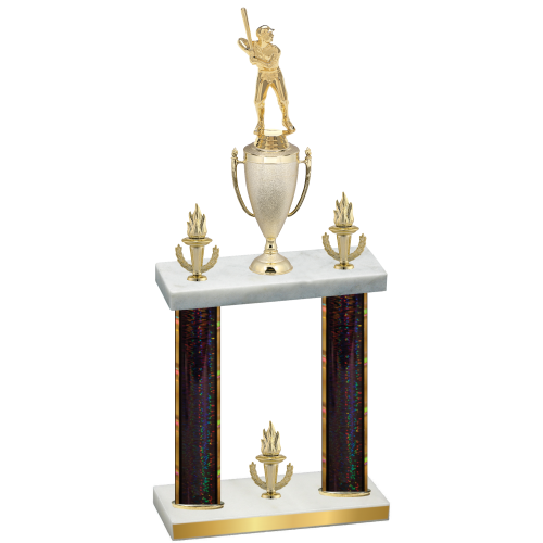 Double Black Glacier Victory Baseball Trophy