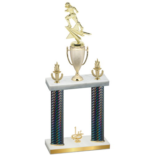 Double Black Carbon Fiber First Place Football Trophy