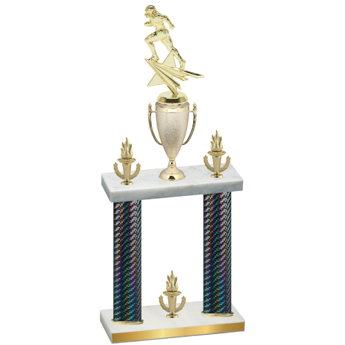 Double Black Carbon Fiber Victory Football Trophy
