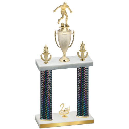 Double Black Carbon Fiber Second Place Soccer Trophy