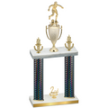 Double Black Carbon Fiber Second Place Soccer Trophy