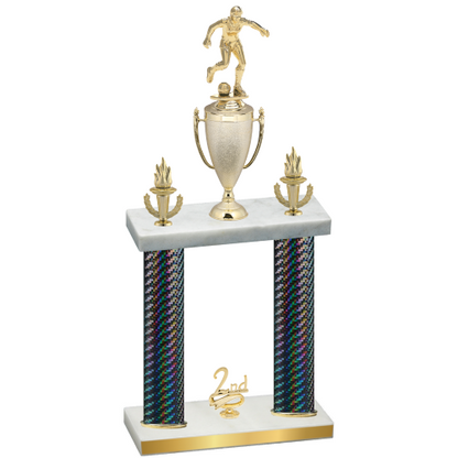 Double Black Carbon Fiber Second Place Soccer Trophy