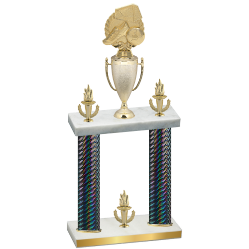 Double Black Carbon Fiber Victory Soccer Trophy