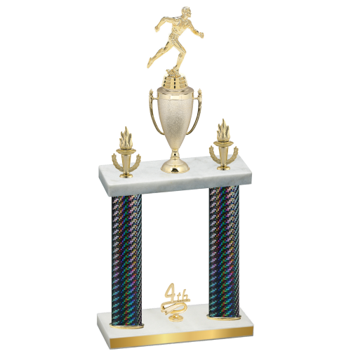 Double Black Carbon Fiber Fourth Place Running Trophy
