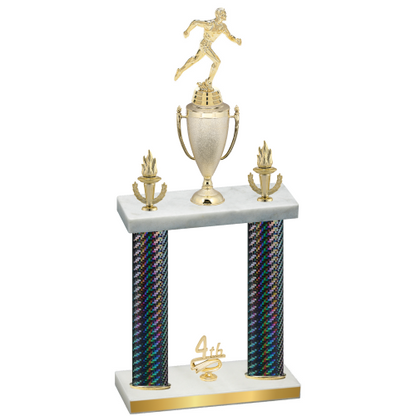 Double Black Carbon Fiber Fourth Place Running Trophy