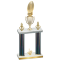 Double Black Carbon Fiber First Place Football Trophy