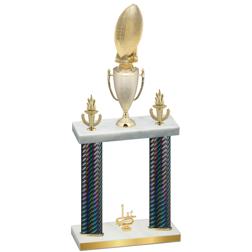 Double Black Carbon Fiber First Place Football Trophy
