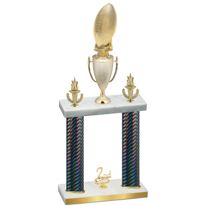 Double Black Carbon Fiber Second Place Football Trophy