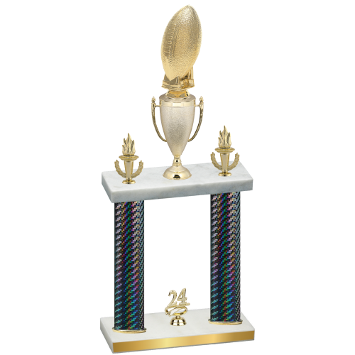 Double Black Carbon Fiber Year Football Trophy