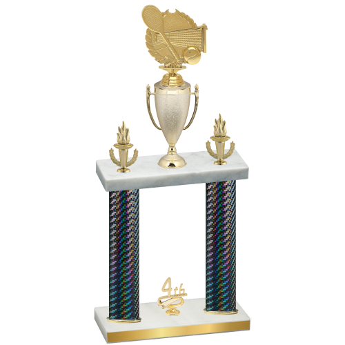 Double Black Carbon Fiber Fourth Place Tennis Trophy
