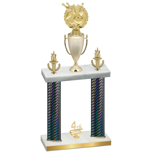 Double Black Carbon Fiber Fourth Place Bowling Trophy