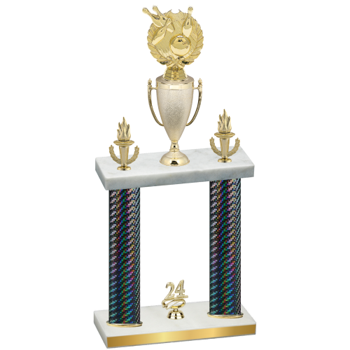 Double Black Carbon Fiber Year Bowling Trophy