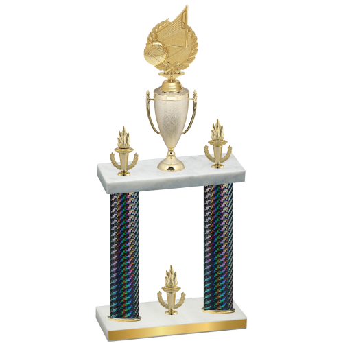 Double Black Carbon Fiber Victory Volleyball Trophy