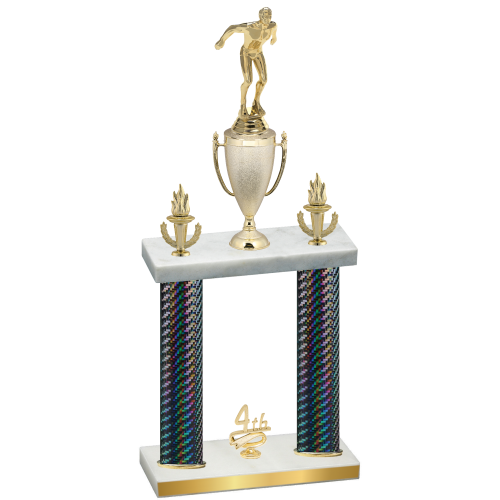 Double Black Carbon Fiber Fourth Place Swimming Trophy