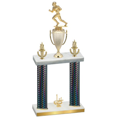Double Black Carbon Fiber First Place Football Trophy