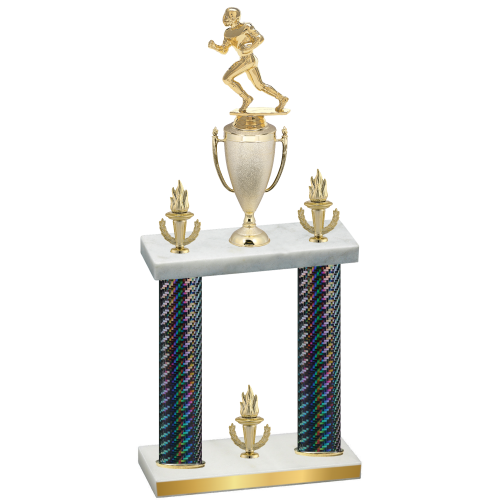 Double Black Carbon Fiber Victory Football Trophy