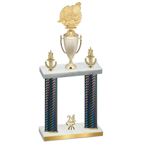 Double Black Carbon Fiber Year Swimming Trophy