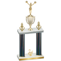 Double Black Carbon Fiber Second Place Cheerleading Trophy
