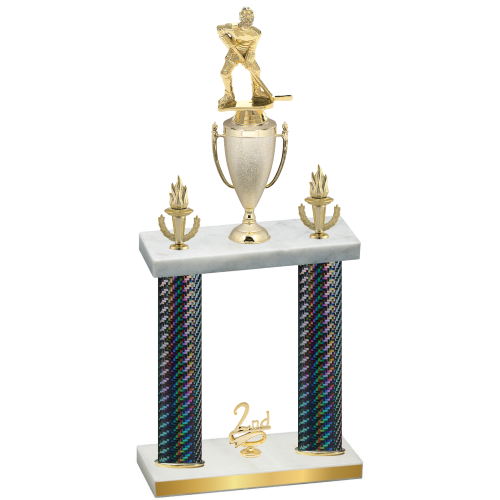 Double Black Carbon Fiber Second Place Hockey Trophy