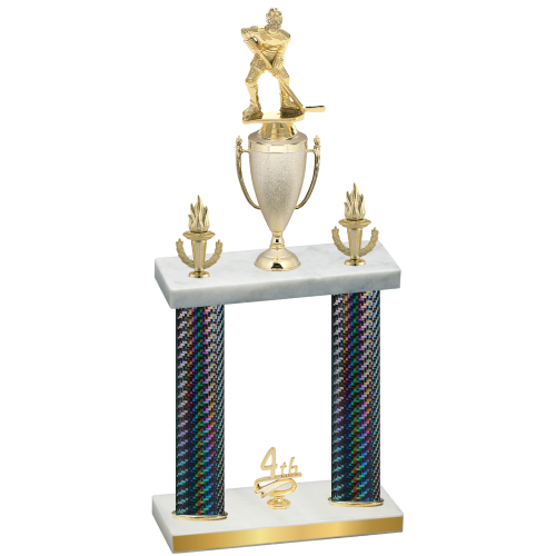 Double Black Carbon Fiber Fourth Place Hockey Trophy