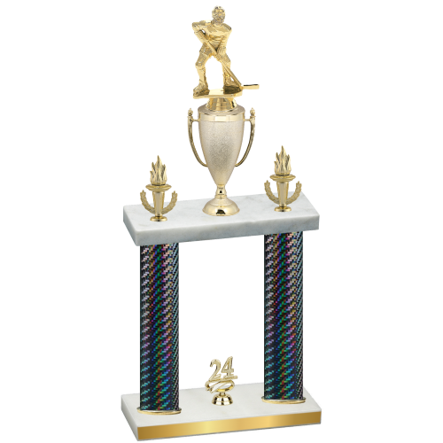 Double Black Carbon Fiber Year Hockey Trophy