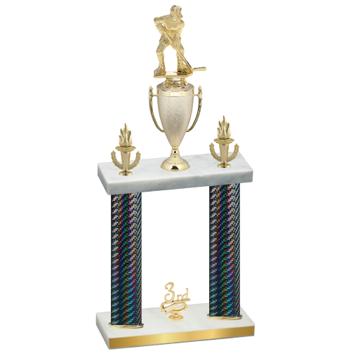 Double Black Carbon Fiber Third Place Hockey Trophy