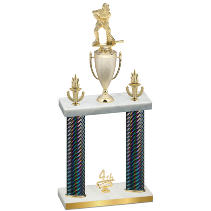 Double Black Carbon Fiber Fourth Place Hockey Trophy