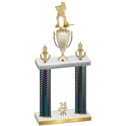 Double Black Carbon Fiber Year Hockey Trophy