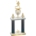 Double Black Carbon Fiber First Place Lacrosse Trophy