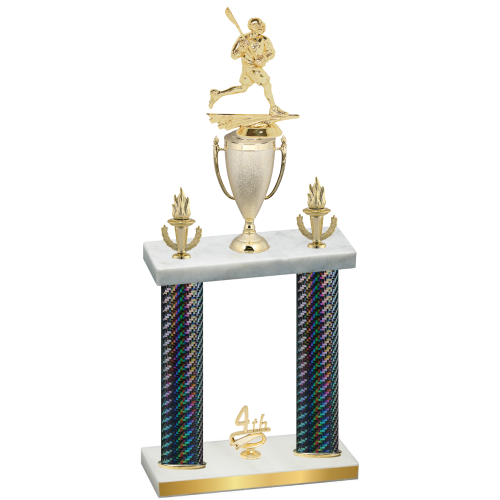 Double Black Carbon Fiber Fourth Place Lacrosse Trophy