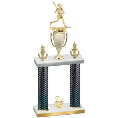 Double Black Carbon Fiber Second Place Lacrosse Trophy