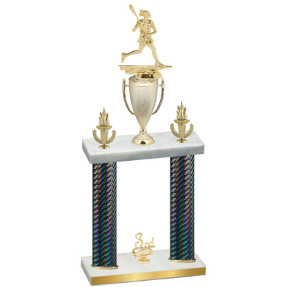 Double Black Carbon Fiber Third Place Lacrosse Trophy