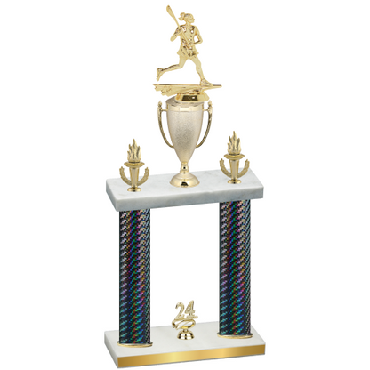 Double Black Carbon Fiber Year Lacrosse Trophy