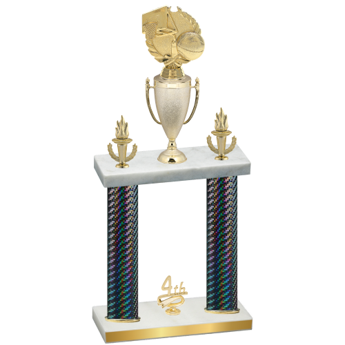 Double Black Carbon Fiber Fourth Place Basketball Trophy