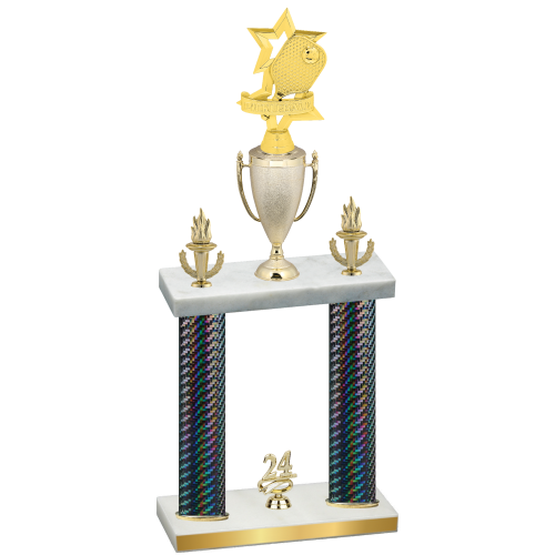 Double Black Carbon Fiber Year Pickleball Trophy