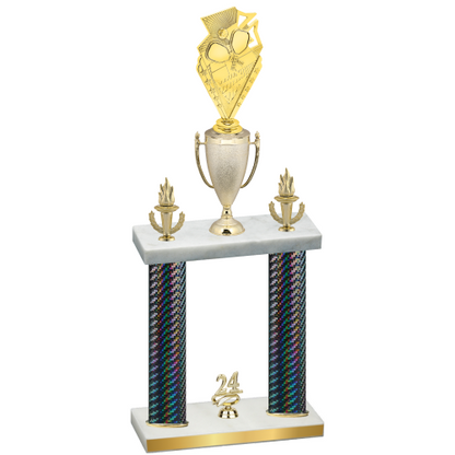 Double Black Carbon Fiber Year Pickleball Trophy